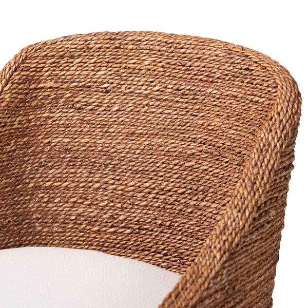 Bali & Pari Brenton Handwoven Seagrass Dining Chair with Mango Wood Frame for Bohemian Interiors