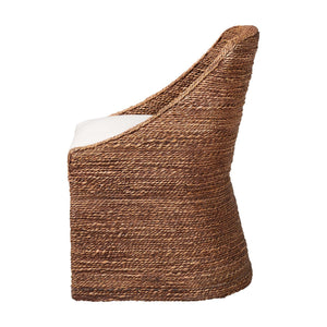 Bali & Pari Brenton Handwoven Seagrass Dining Chair with Mango Wood Frame for Bohemian Interiors