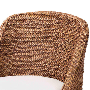 Bali & Pari Brenton Handwoven Seagrass Dining Chair with Mango Wood Frame for Bohemian Interiors