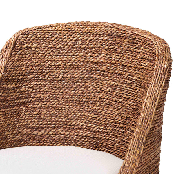 Bali & Pari Brenton Handwoven Seagrass Dining Chair with Mango Wood Frame for Bohemian Interiors