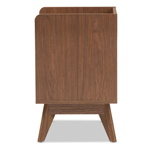 Baxton Studio Baxton Brighton Mid-Century Modern Nightstand in White & Walnut | 3-Drawer Storage for Minimalist Style Brighton-Walnut/White-NS