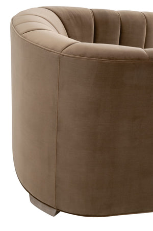 Essentials For Living Bronx Channel Back Sofa Chair - Luxurious Caramel Velvet With Stylish Design & Ultimate Comfort Caramel Velvet,Natural Gray Oak Solid Oak Wood 6615-1.Car/Ng