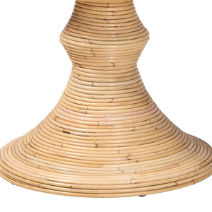Baxton Studio Bali & Pari Brookwood Handcrafted Rattan Round Accent Table Bohemian Sculptural Living Room Brookwood-Natural Rattan-ET