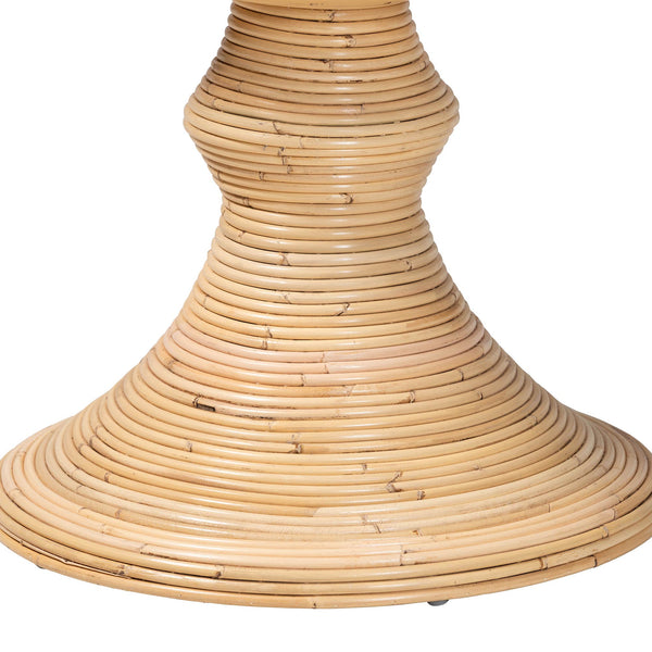 Baxton Studio Bali & Pari Brookwood Handcrafted Rattan Round Accent Table Bohemian Sculptural Living Room Brookwood-Natural Rattan-ET