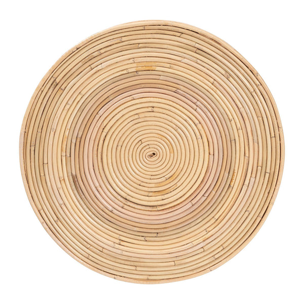 Baxton Studio Bali & Pari Brookwood Handcrafted Rattan Round Accent Table Bohemian Sculptural Living Room Brookwood-Natural Rattan-ET