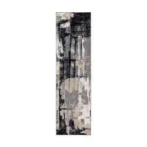 Karastan Rugs Epiphany Brush Strokes Machine Woven Triexta Modern/Contemporary Area Rug Soot 2' 4" x 7' 10"