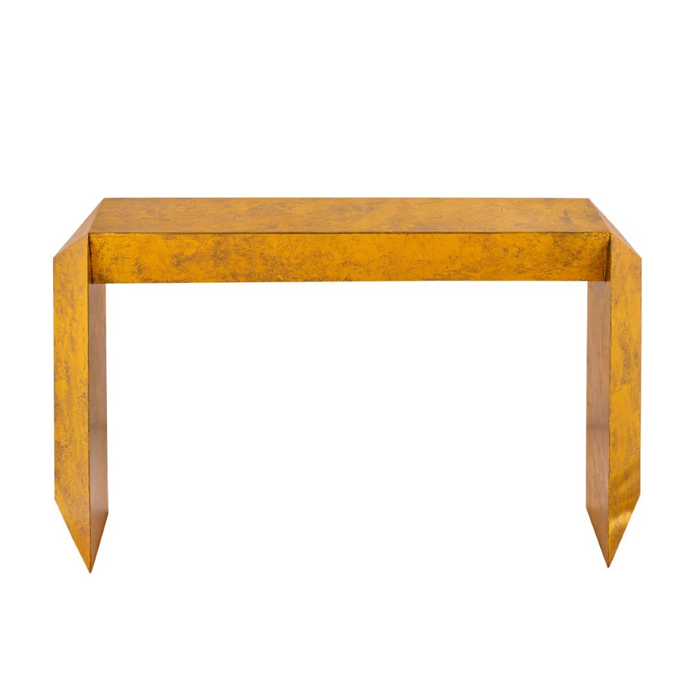 Pasargad Home Katya Gold Foil Console Table - Bold Modern Design For Stunning Living Room Style Gold Iron Prr-039gl