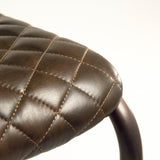 Helen Bar Stool Gunmetal Grey Iron, Dark Brown Leather C0045C-1 Zentique