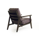 Haydee Chair Dark Brown Frame, Grey Blue Leather C0079-1 Zentique