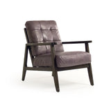 Haydee Chair Dark Brown Frame, Grey Blue Leather C0079-1 Zentique