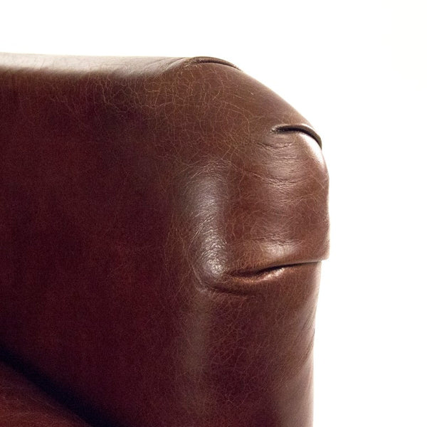 Zentique Felicie Chair — Top-Grain Leather Accent Chair with Solid Rubberwood Frame, Ergonomic Padded Comfort C0109A-1