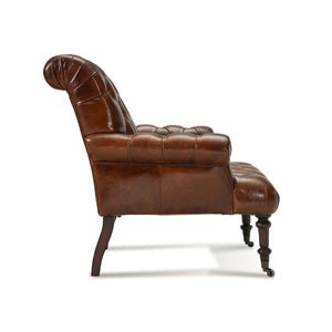 Austin Armchair Dark Brown Frame, Dark Brown Leather C0201-1D Zentique