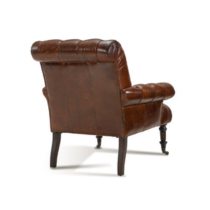 Austin Armchair Dark Brown Frame, Dark Brown Leather C0201-1D Zentique