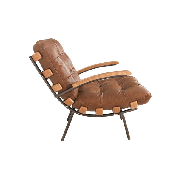 Stretta Chair Light Brown Wood, Light Brown Top Grain Leather C0340D-1D Zentique