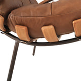 Stretta Chair Light Brown Wood, Light Brown Top Grain Leather C0340D-1D Zentique