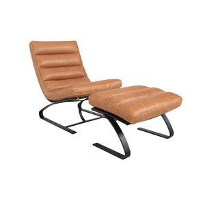 Lavello Stool Black Iron, Light Brown Top Grain Leather C0514A-ST Zentique