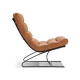 Lavello Chair Black Iron, Light Brown Top Grain Leather C0514A-1D Zentique