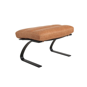 Lavello Stool Black Iron, Light Brown Top Grain Leather C0514A-ST Zentique