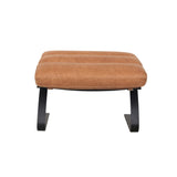 Lavello Stool Black Iron, Light Brown Top Grain Leather C0514A-ST Zentique