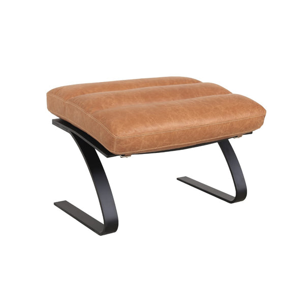 Lavello Stool Black Iron, Light Brown Top Grain Leather C0514A-ST Zentique