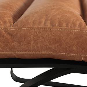 Lavello Chair Black Iron, Light Brown Top Grain Leather C0514A-1D Zentique