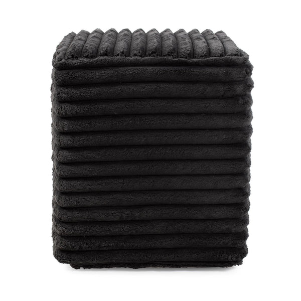 Howard Elliott Universal Cube Cover - Luxurious Faux Fur With Unique Ribbed Design For Ultimate Comfort And Style Black 100% Polyester C128-1343-howard-elliott