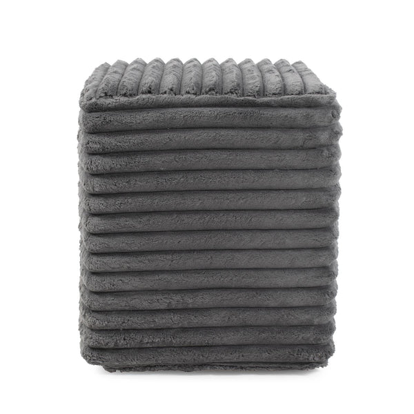 Howard Elliott Universal Cube Cover - Luxurious Faux Fur With Unique Ribbed Design For Ultimate Comfort And Style Gray 100% Polyester C128-1344-howard-elliott