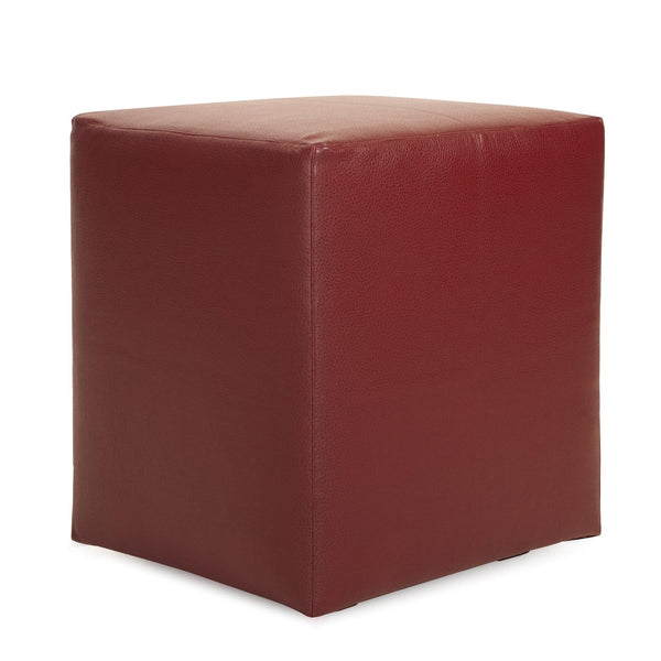 Howard Elliott Universal Cube Cover - Luxurious Faux Leather Slipcover For Stylish Home Décor Updates Red 100% Polyurethane C128-193-howard-elliott