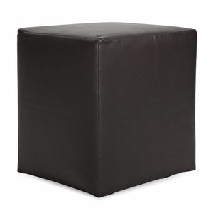Howard Elliott Universal Cube Cover - Luxurious Faux Leather Slipcover For Stylish Home Décor Updates Black 100% Polyurethane C128-194-howard-elliott