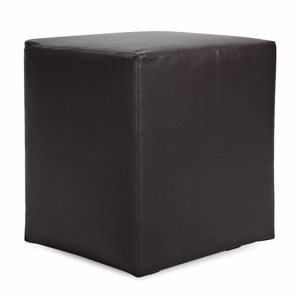 Howard Elliott Universal Cube Cover - Luxurious Faux Leather Slipcover For Stylish Home Décor Updates Black 100% Polyurethane C128-194-howard-elliott