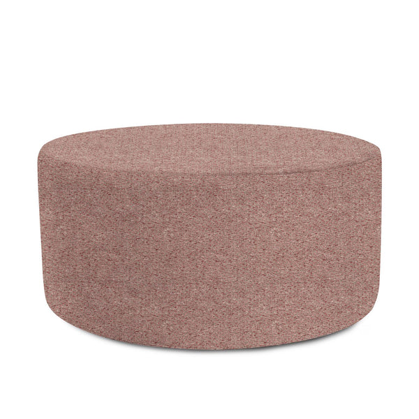 Howard Elliott Universal Round Ottoman Cover - Refresh Your Space With Soft, Textured Style For Year-round Appeal Pink 100% Polyester C132-1289-howard-elliott