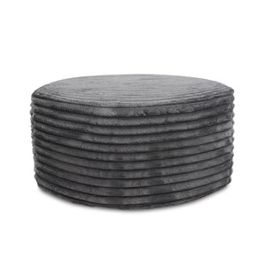 Howard Elliott Universal Round Ottoman Cover - Refresh Your Space With Soft, Textured Style For Year-round Appeal Gray 100% Polyester C132-1344-howard-elliott