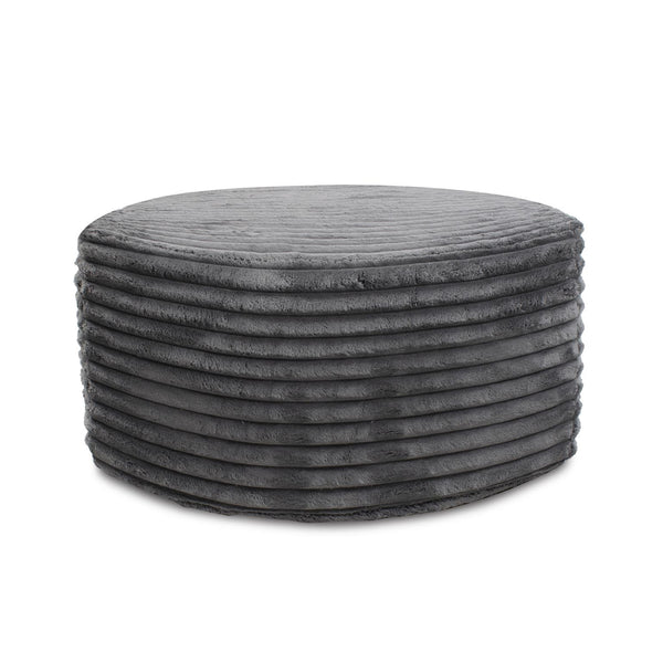 Howard Elliott Universal Round Ottoman Cover - Refresh Your Space With Soft, Textured Style For Year-round Appeal Gray 100% Polyester C132-1344-howard-elliott