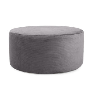 Howard Elliott Universal Round Ottoman Cover - Refresh Your Space With Soft, Textured Style For Year-round Appeal Gray 88% Poly,12% Nylon C132-1346-howard-elliott