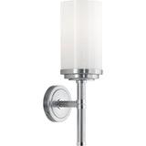 Robert Abbey Halo Wall Sconce Brushed Chrome Finish with Polished Chrome Accents Cased White Glass Shade