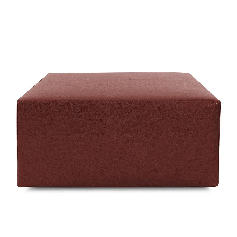 Howard Elliott Universal 36 Square Cover - Luxurious Faux Leather Slipcover For Stylish Ottoman Updates Today! Red 100% Polyurethane C133-193-howard-elliott