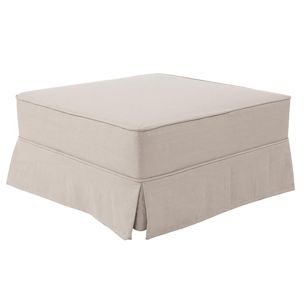 Howard Elliott Universal 36 Square Linen Slub Cover - Tailored Pleated Skirt For Stylish Ottoman Makeover! Brown 55% Linen,45% Rayon C133-610s-howard-elliott