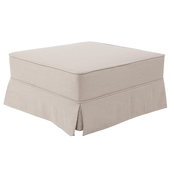 Howard Elliott Universal 36 Square Linen Slub Cover - Tailored Pleated Skirt For Stylish Ottoman Makeover! Brown 55% Linen,45% Rayon C133-610s-howard-elliott