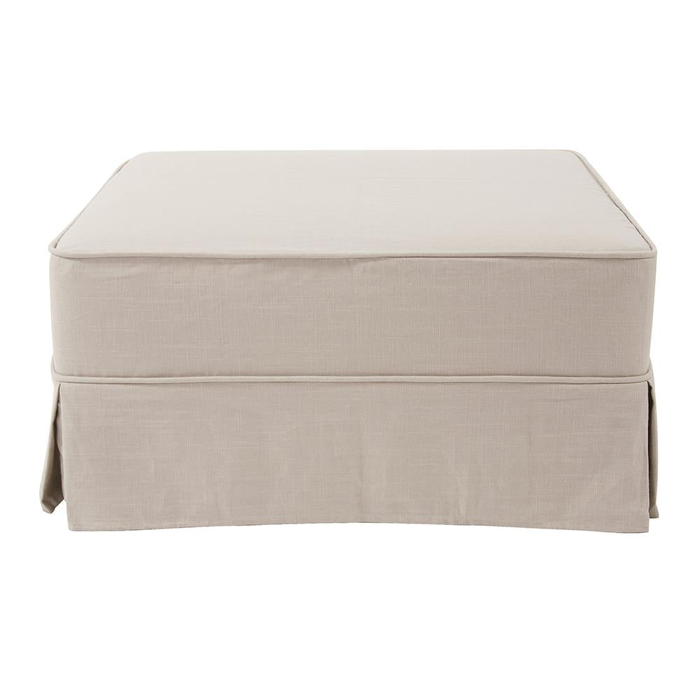 Howard Elliott Universal 36 Square Linen Slub Cover - Tailored Pleated Skirt For Stylish Ottoman Makeover! Brown 55% Linen,45% Rayon C133-610s-howard-elliott