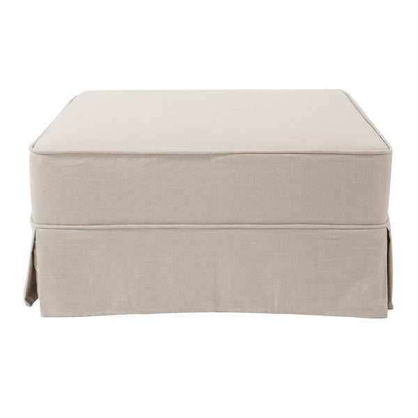 Howard Elliott Universal 36 Square Linen Slub Cover - Tailored Pleated Skirt For Stylish Ottoman Makeover! Brown 55% Linen,45% Rayon C133-610s-howard-elliott