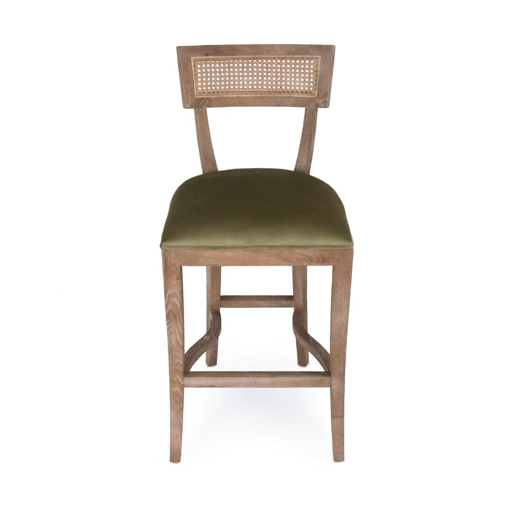 Carvell Cane Back Bar Stool (Velvet) Zentique