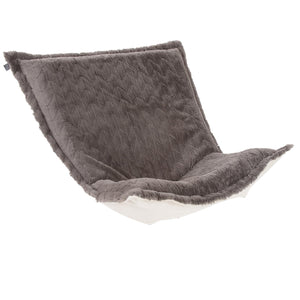 Howard Elliott Puff Chair Cover - Transform Your Space With Luxurious Faux Fur Slipcovers For Scroll & Rocker Frames Gray 100% Polyester C300-1093-howard-elliott