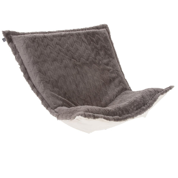 Howard Elliott Puff Chair Cover - Transform Your Space With Luxurious Faux Fur Slipcovers For Scroll & Rocker Frames Gray 100% Polyester C300-1093-howard-elliott