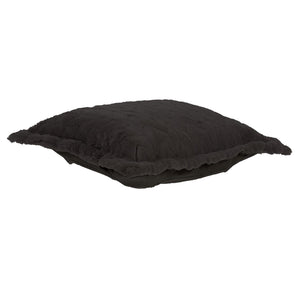 Howard Elliott Puff Ottoman Cover - Transform Your Furniture With Luxurious Faux Fur For A Chic Home Makeover! Black 100% Polyester C310-1090-howard-elliott