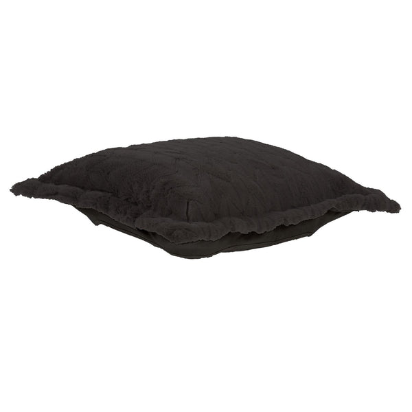 Howard Elliott Puff Ottoman Cover - Transform Your Furniture With Luxurious Faux Fur For A Chic Home Makeover! Black 100% Polyester C310-1090-howard-elliott