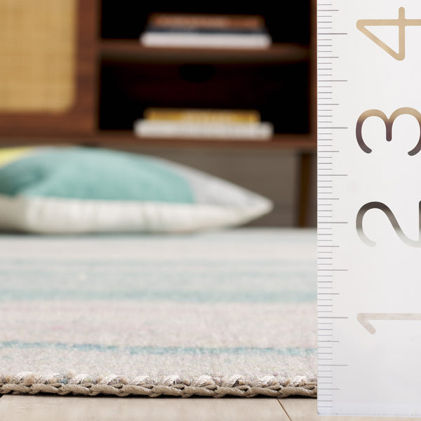 Safavieh Cabo Elegant Area Rug - Contemporary Design In Serene Hues, Perfect For Living Spaces & Comfort Beige ,Green 97% Polyester,3% Cotton Cab356b-7sq