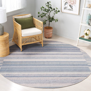 Safavieh Cabo Elegant Area Rug - Contemporary Design In Serene Hues, Perfect For Living Spaces & Comfort Blue ,Purple 97% Polyester,3% Cotton Cab356m-7sq