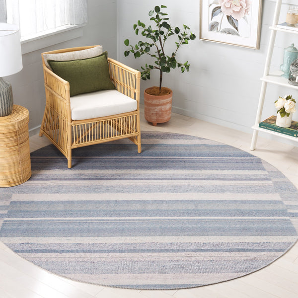 Safavieh Cabo Elegant Area Rug - Contemporary Design In Serene Hues, Perfect For Living Spaces & Comfort Blue ,Purple 97% Polyester,3% Cotton Cab356m-7sq