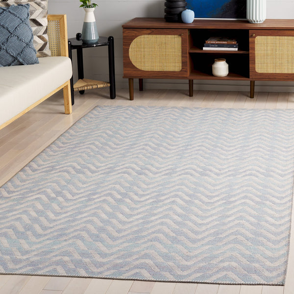 Safavieh Cabo Contemporary Chevron Area Rug - Elegant Light Blue And Beige Design For Stylish Home Decor Light Blue ,Beige 97% Polyester,3% Cotton Cab366k-28