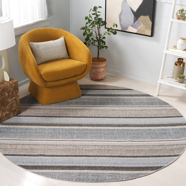 Safavieh Cabo Contemporary Area Rug - Elegant Flatweave Design For Any Home Decor, Soft & Durable Style Black ,Light Blue 97% Polyester,3% Cotton Cab370z-5